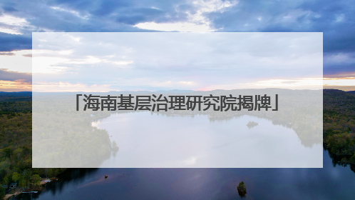 海南基层治理研究院揭牌