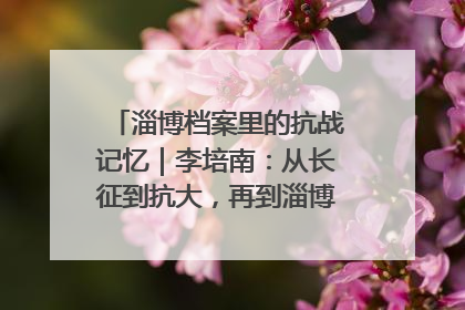 淄博档案里的抗战记忆｜李培南：从长征到抗大，再到淄博的革命足迹