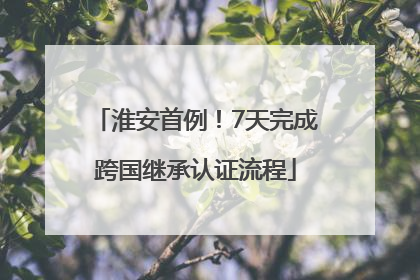 淮安首例！7天完成跨国继承认证流程