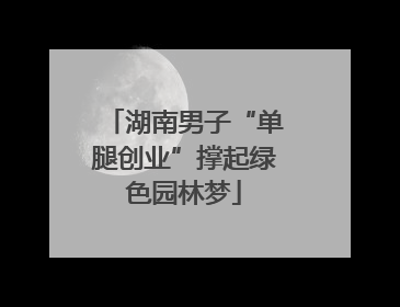 湖南男子“单腿创业”撑起绿色园林梦
