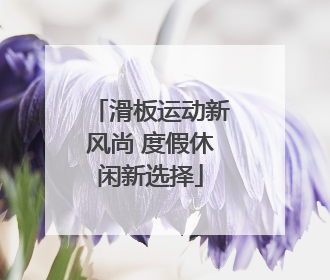 滑板运动新风尚 度假休闲新选择