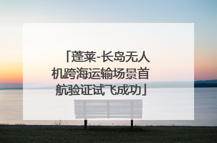 蓬莱-长岛无人机跨海运输场景首航验证试飞成功