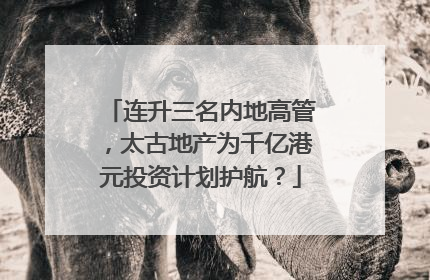 连升三名内地高管，太古地产为千亿港元投资计划护航？