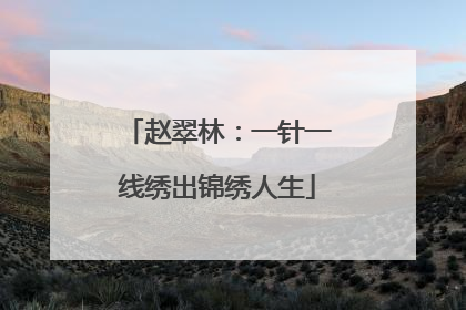 赵翠林：一针一线绣出锦绣人生