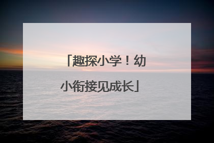趣探小学！幼小衔接见成长