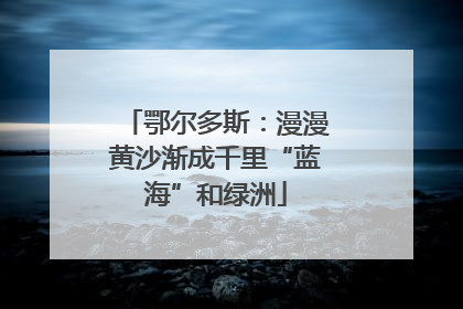 鄂尔多斯：漫漫黄沙渐成千里“蓝海”和绿洲