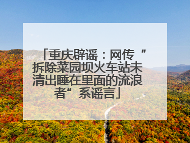 重庆辟谣：网传“拆除菜园坝火车站未清出睡在里面的流浪者”系谣言