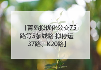 青岛拟优化公交75路等5条线路 拟停运37路、K20路