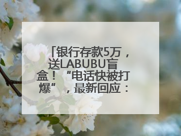 银行存款5万，送LABUBU盲盒！“电话快被打爆”，最新回应：统一活动，进货渠道不清楚