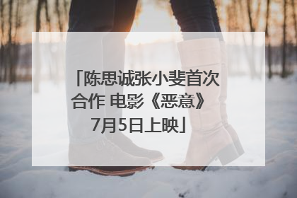 陈思诚张小斐首次合作 电影《恶意》7月5日上映