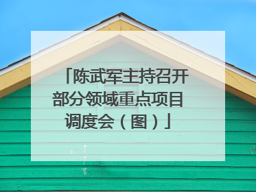 陈武军主持召开部分领域重点项目调度会（图）