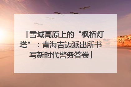 雪域高原上的“枫桥灯塔”：青海吉迈派出所书写新时代警务答卷