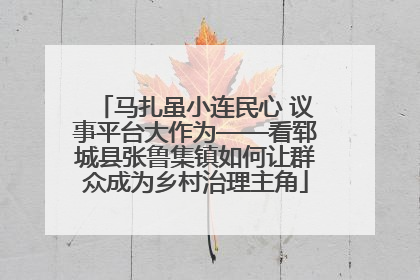 马扎虽小连民心 议事平台大作为——看郓城县张鲁集镇如何让群众成为乡村治理主角