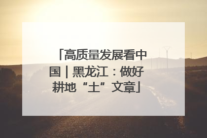 高质量发展看中国｜黑龙江：做好耕地“土”文章