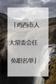 鸡西市人大常委会任免职名单