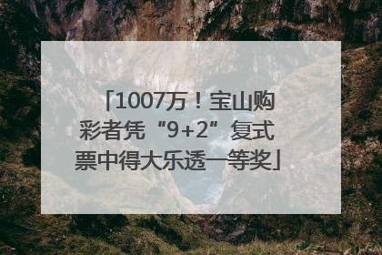 1007万！宝山购彩者凭“9+2”复式票中得大乐透一等奖