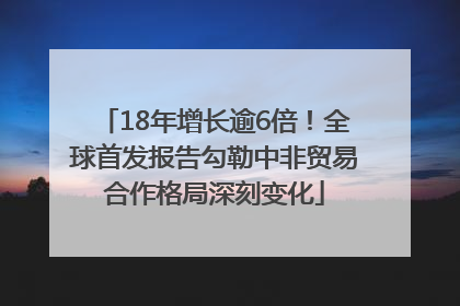 18年增长逾6倍！全球首发报告勾勒中非贸易合作格局深刻变化