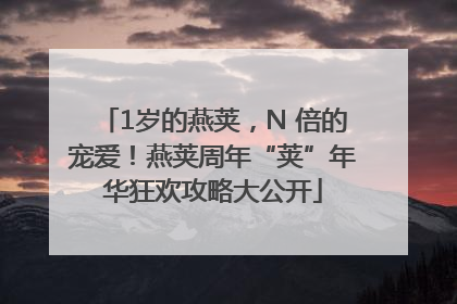 1岁的燕荚，N 倍的宠爱！燕荚周年“荚”年华狂欢攻略大公开