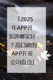 2025年APP开发选哪家好？高口碑的APP开发公司盘点