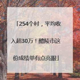 254个村，平均收入超30万！醴陵市这份成绩单有点亮眼