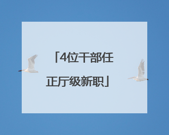 4位干部任正厅级新职