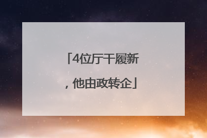 4位厅干履新，他由政转企